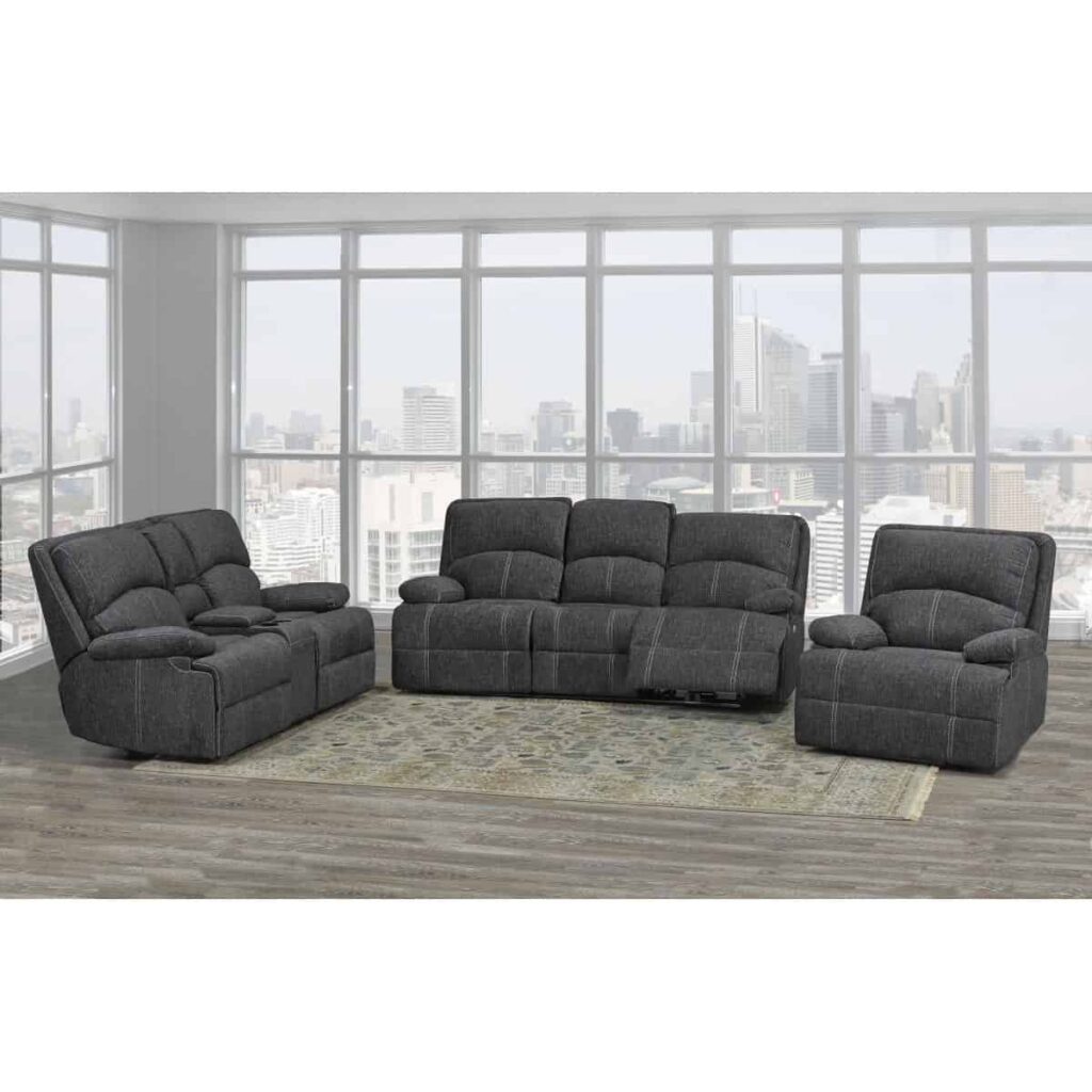 Brassex Caera Recliner Sofa in Grey - Image 2