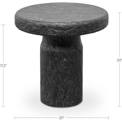 Nia Outdoor Side Table Charcoal SC-1008-07 SC 1008 07 70 dim