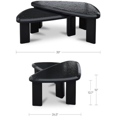 Sophie Outdoor Nesting Table Set Charcoal Lacquer 5 Sophie Outdoor Nesting Table Set Charcoal Lacquer SC-1009-07-0 SC 1009 07 0 70 dim