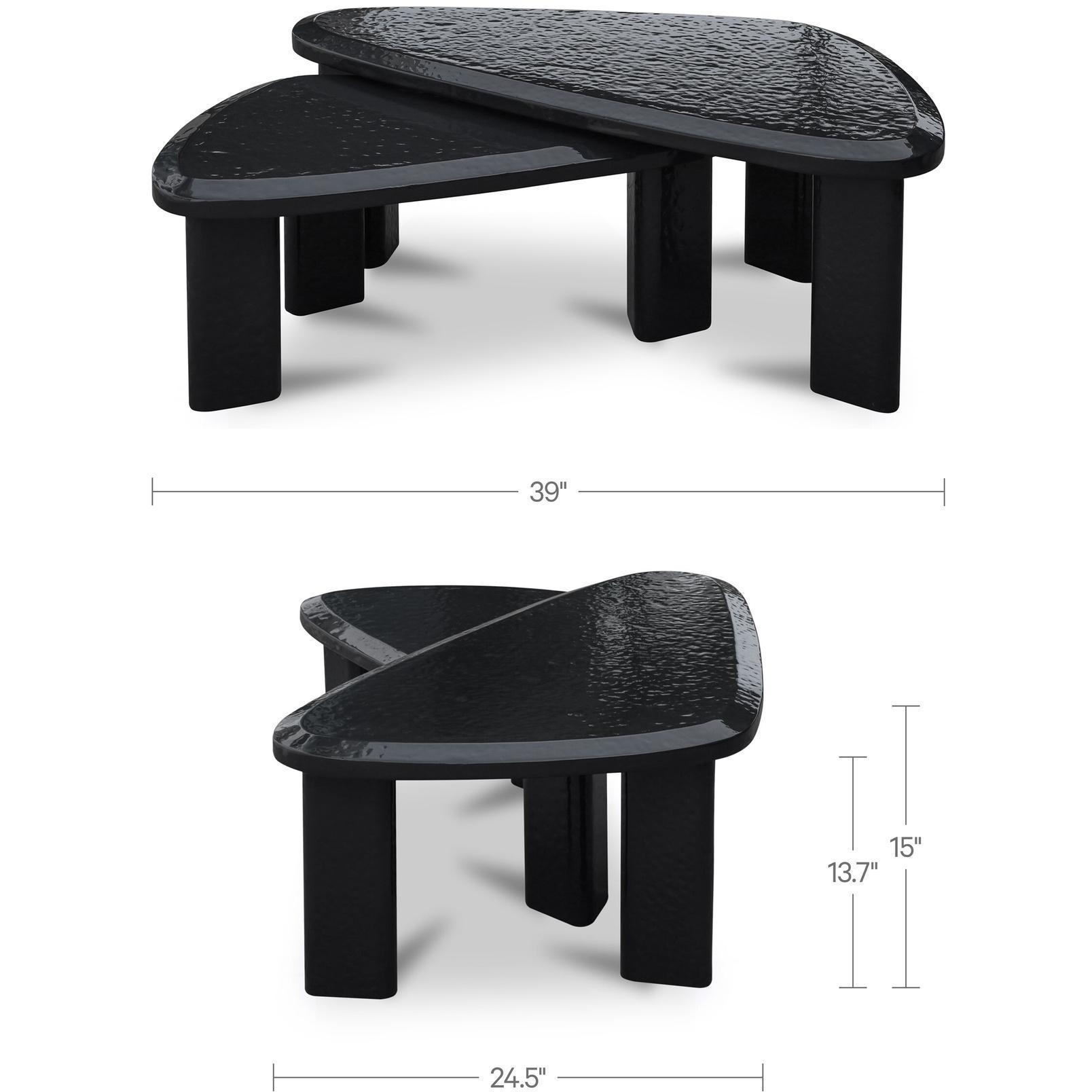 Sophie Outdoor Nesting Table Set Charcoal Lacquer 3 Sophie Outdoor Nesting Table Set Charcoal Lacquer - Image 3