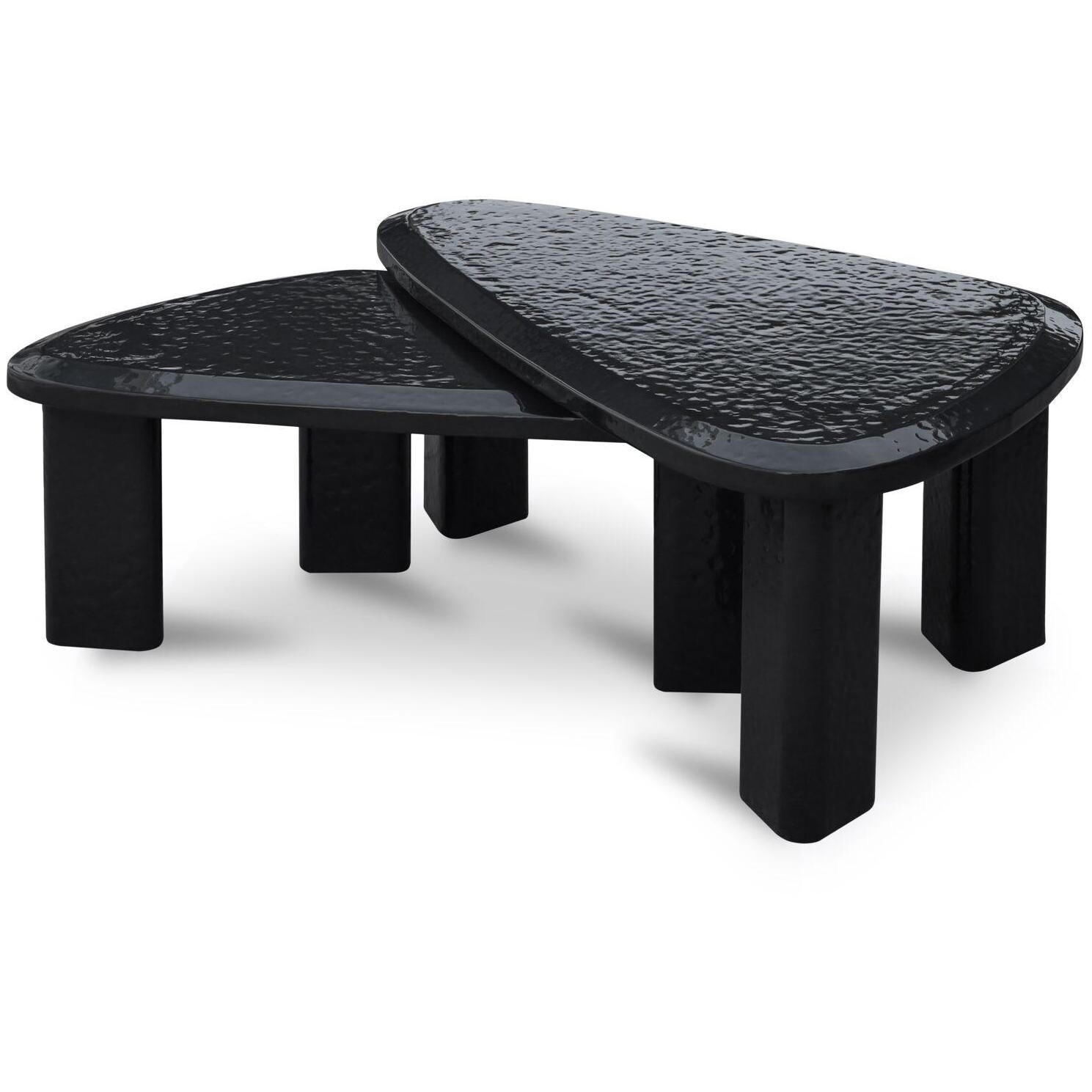 Sophie Outdoor Nesting Table Set Charcoal Lacquer 6 Sophie Outdoor Nesting Table Set Charcoal Lacquer - Image 6