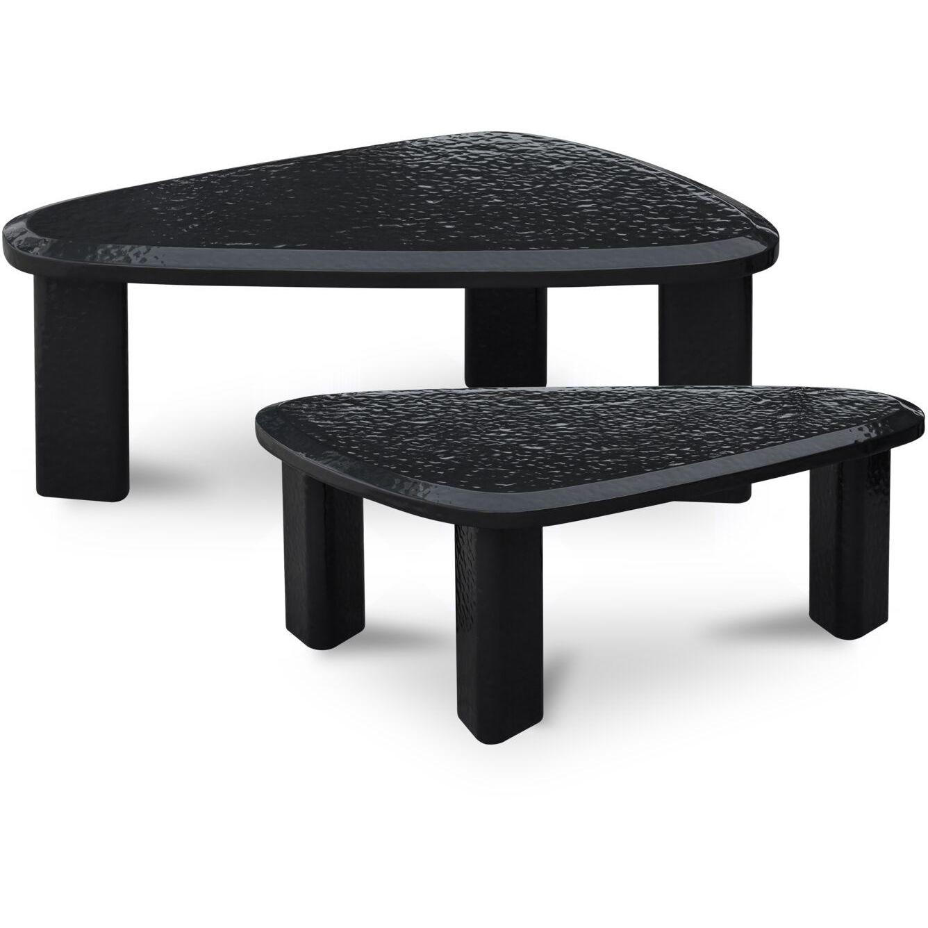 Sophie Outdoor Nesting Table Set Charcoal Lacquer 2 Sophie Outdoor Nesting Table Set Charcoal Lacquer - Image 2