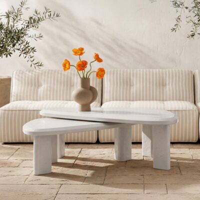 Sophie Outdoor Nesting Table Set Cream Lacquer 4 Sophie Outdoor Nesting Table Set Cream Lacquer SC-1009-34-0 SC 1009 34 0 10