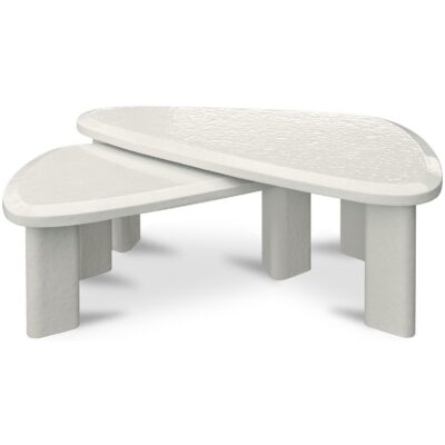 Sophie Outdoor Nesting Table Set Cream Lacquer