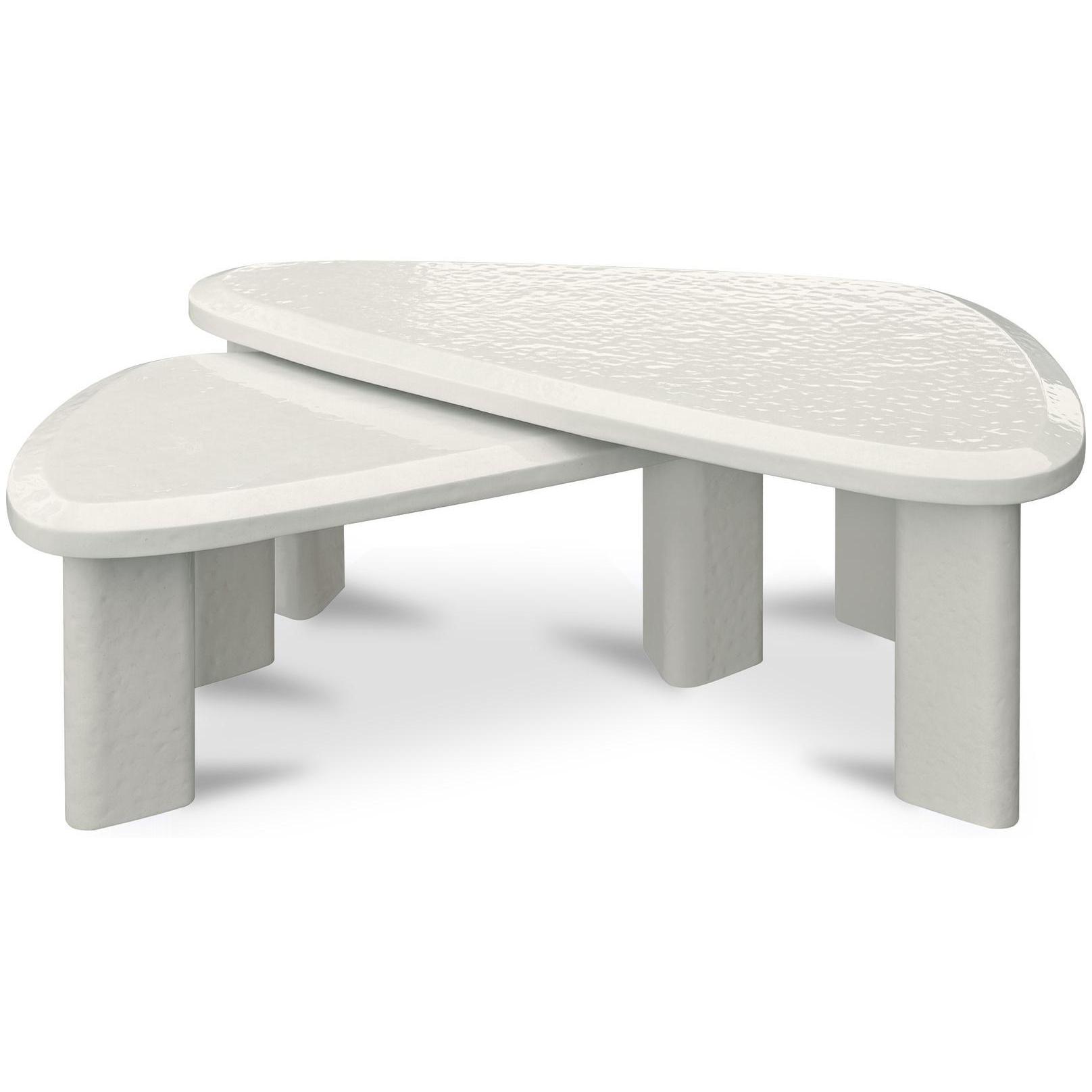 Sophie Outdoor Nesting Table Set Cream Lacquer 1 Sophie Outdoor Nesting Table Set Cream Lacquer