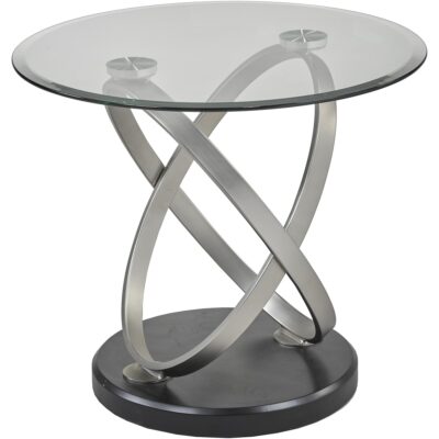 Kona End Table - Silver/Black