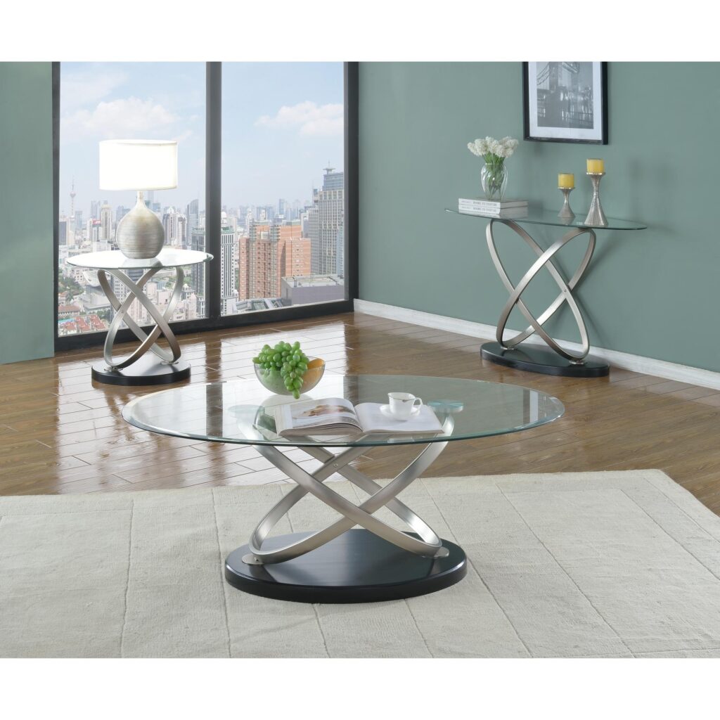 Kona End Table - Silver/Black - Image 3