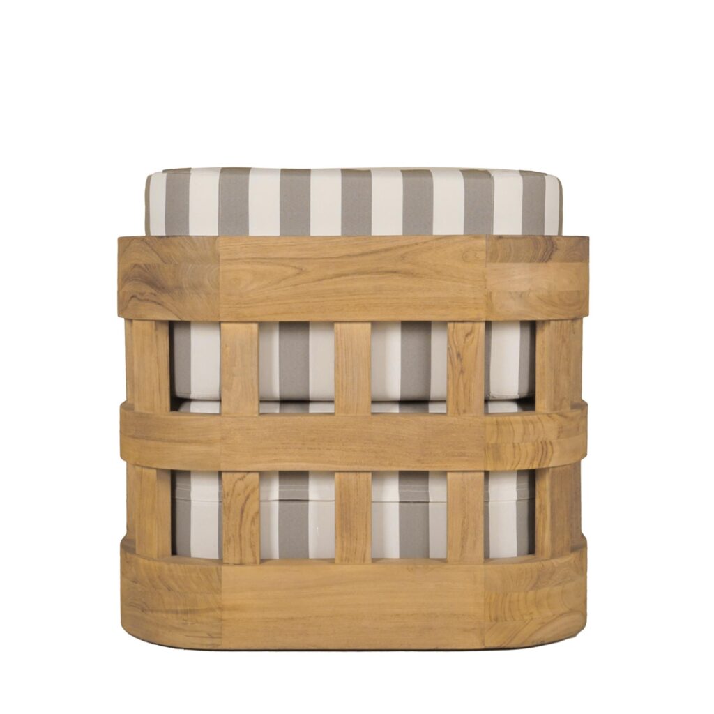 Adelaide Outdoor Accent Chair Brown Stripe - Image 4