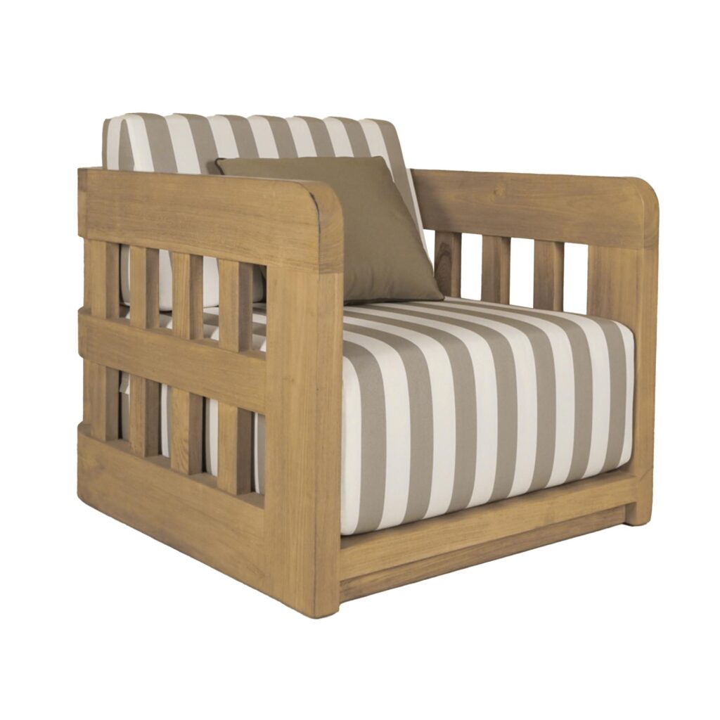 Adelaide Outdoor Accent Chair Brown Stripe - Image 2