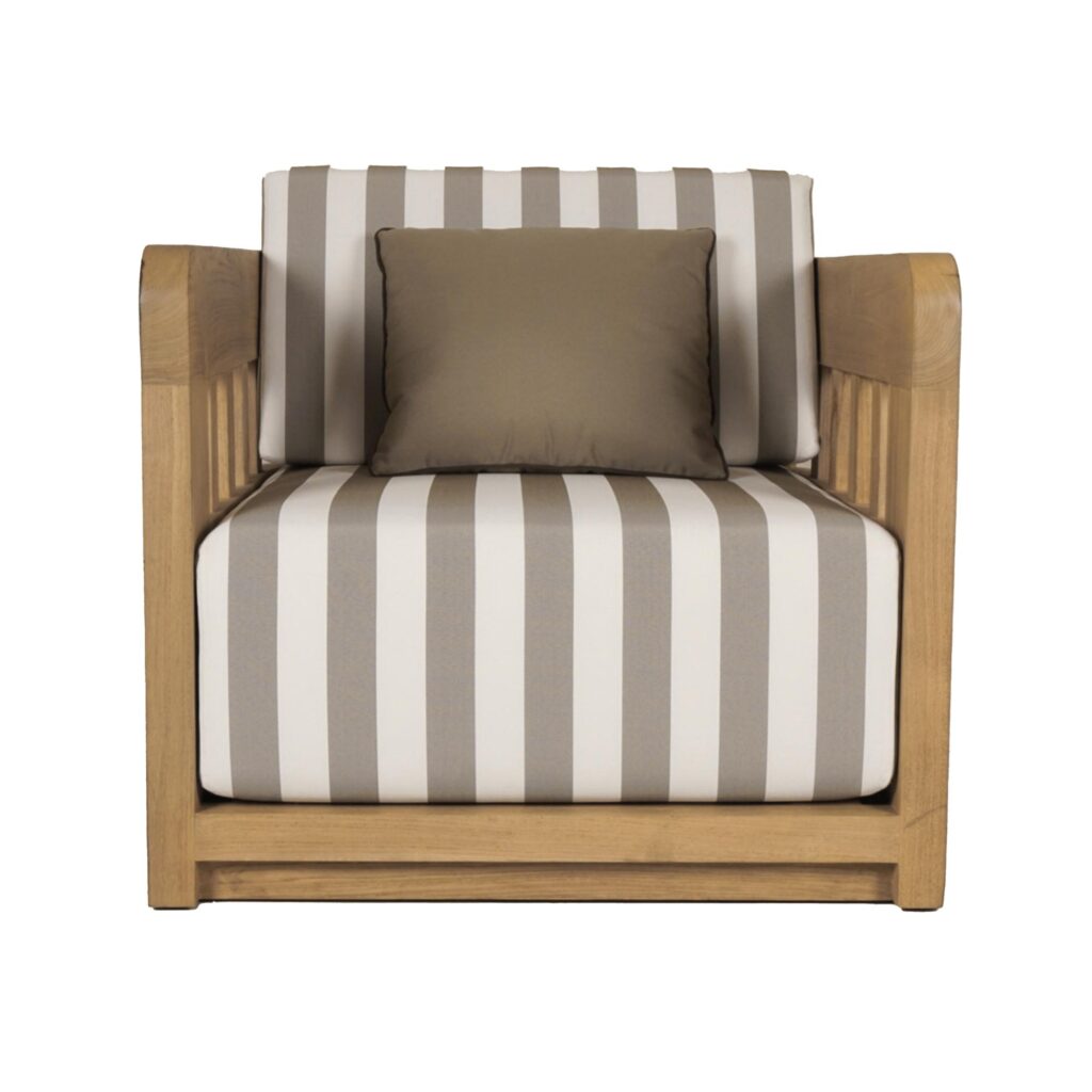 Adelaide Outdoor Accent Chair Brown Stripe