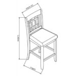 Tavern Counter stool - Set of 2 - White TN-4560W-ST TN 4560W ST 3