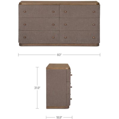 Simone 6 Drawer Dresser Brown 5 Simone 6 Drawer Dresser Brown TU-1003-03 TU 1003 03 70 dim