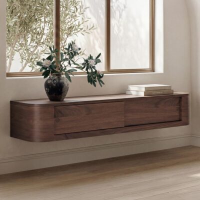 Round Off Floating Console Table Walnut TU-1006-03 TU 1006 03 10