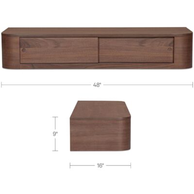 Round Off Floating Console Table Walnut TU-1006-03 TU 1006 03 70 dim