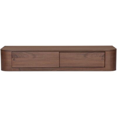 Round Off Floating Console Table Walnut