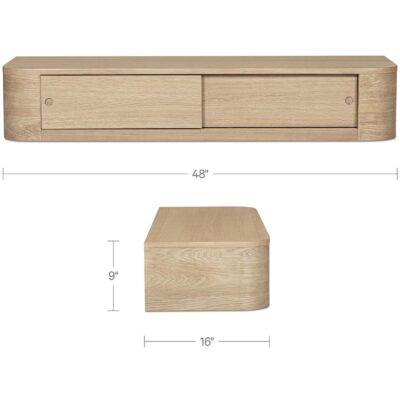 Round Off Floating Console Table Natural TU-1006-24 TU 1006 24 70 dim