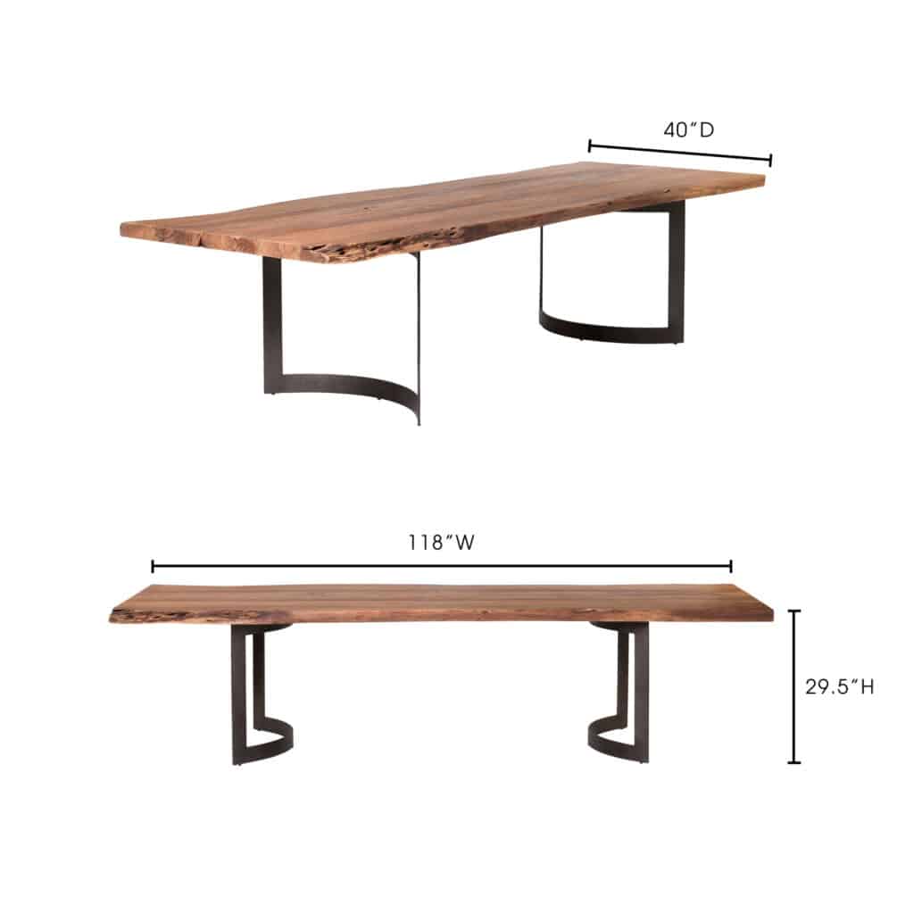 Bent Dining Table Large Smoked VE-1000-03-0 VE 1000 03 70