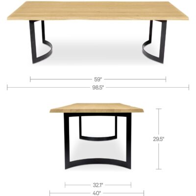 Bent Dining Table Small Oak 5 Bent Dining Table Small Oak VE-1001-24-0 VE 1001 24 0 70 dim