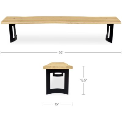 Bent Bench Small Oak VE-1002-24-0 VE 1002 24 0 70 dim