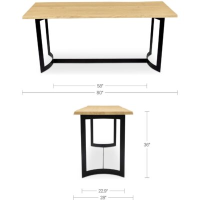 Bent Counter Table Oak VE-1039-24-0 VE 1039 24 0 70 dim
