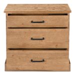 Tade 3 Drawer Nighstand Honey Pine VE-1132-21 VE 1132 21 Tade Bedroom front open shadsilo