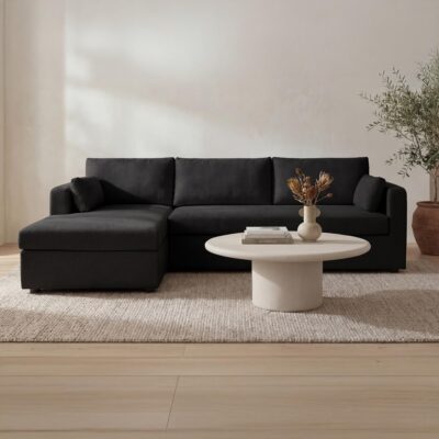 Burrow Sleeper Sectional With Storage Chaise Black Left VV-1007-02-L-0 VV 1007 02 L 0 00