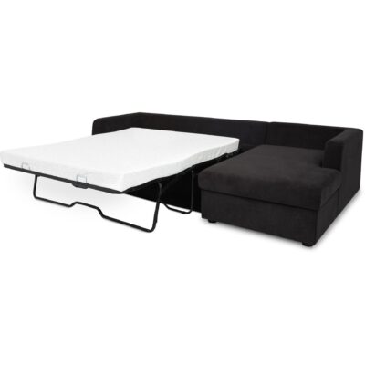 Burrow Sleeper Sectional With Storage Chaise Black Right VV-1007-02-R-0 VV 1007 02 R 0 Burrow diagL open shadsilo