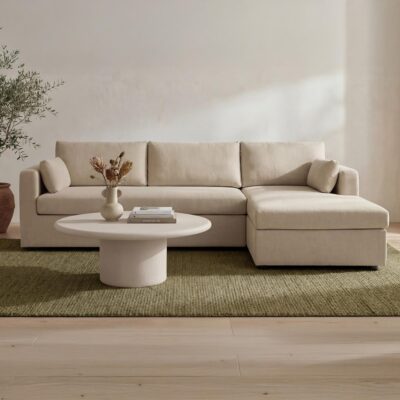 Burrow Sleeper Sectional With Storage Chaise Sand Right VV-1007-34-R-0 VV 1007 34 R 0 00