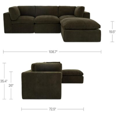 Cates Lounge Modular Sectional Dark Green VV-1015-27 VV 1015 27 70