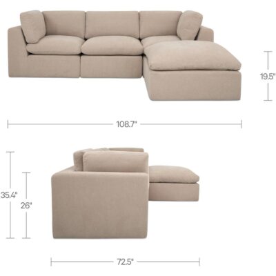 Cates Lounge Modular Sectional Pebble VV-1015-34 VV 1015 34 70