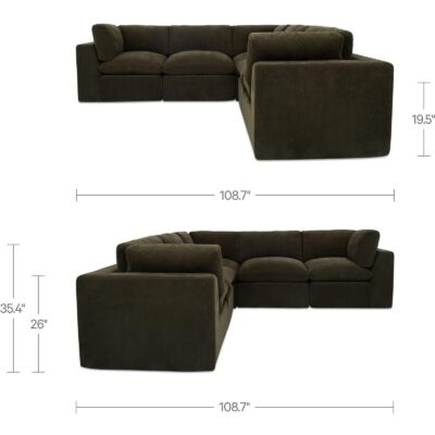 Cates Classic L Modular Sectional Dark Green VV-1017-27 VV 1017 27 DIM 70