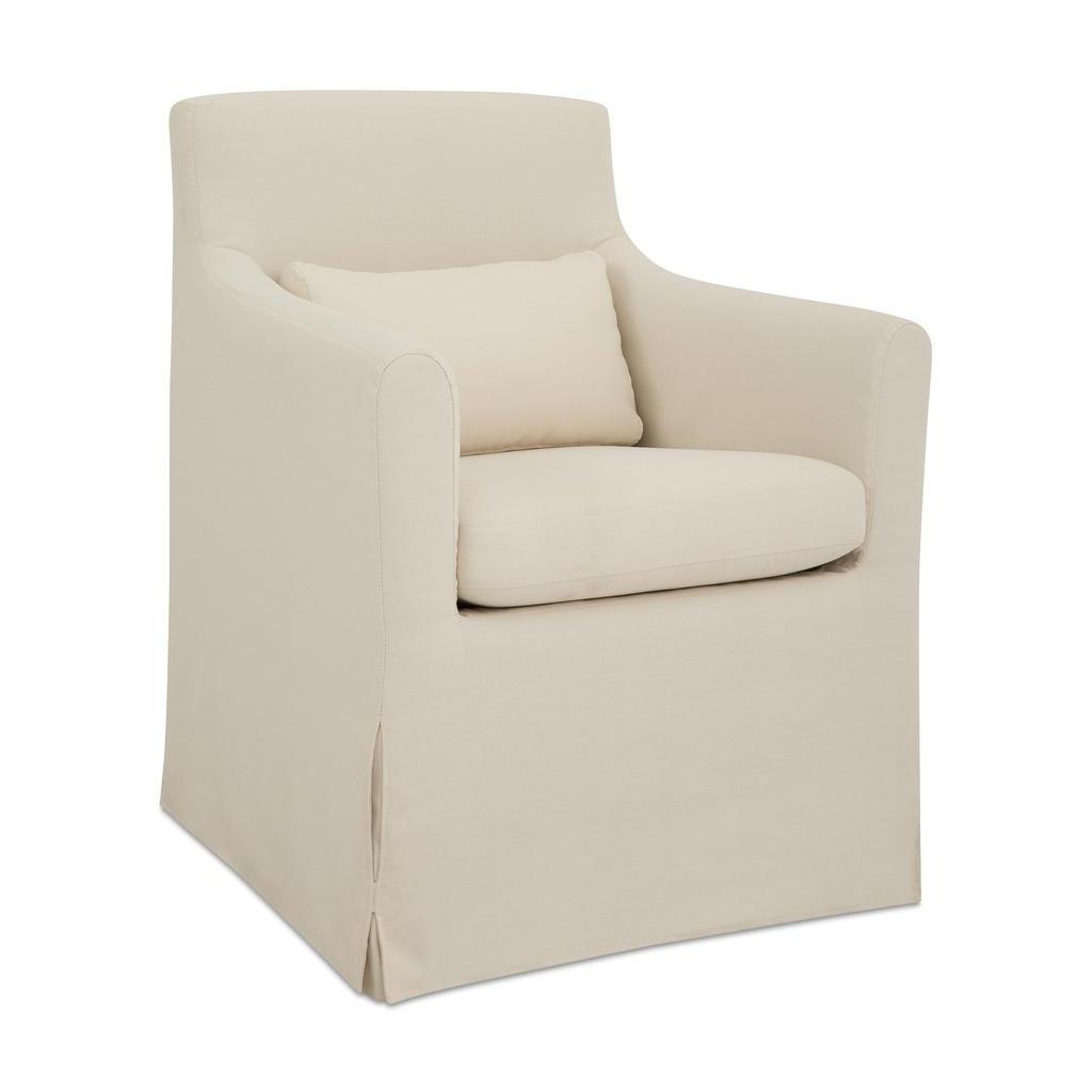 Lydia Outdoor Slipcover Dining Chair Cream 2 Lydia Outdoor Slipcover Dining Chair Cream - Image 2