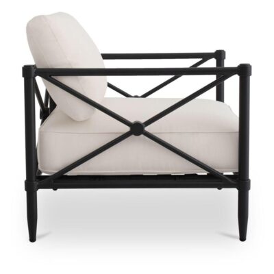 Willow Outdoor Accent Chair Cream VV-1020-05 VV 1020 05 Willow side right shadsilo