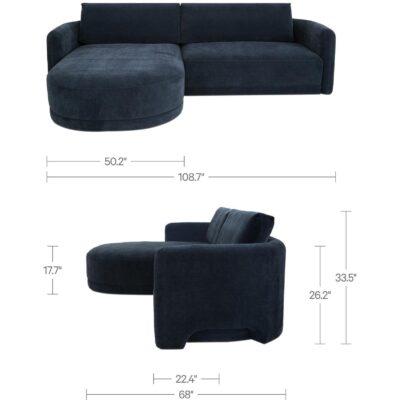 Emmy Sectional Dark Blue Left VV-1024-19-L-0 VV 1024 19 L 0 70 dim