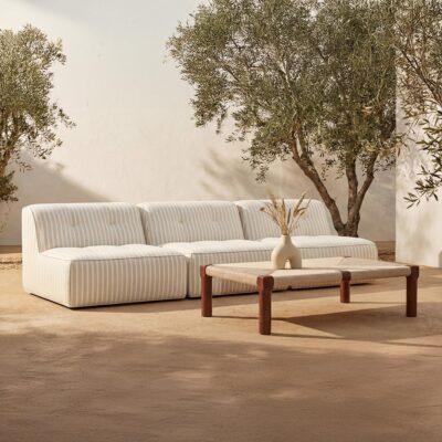 Sunseeker 3 Piece Outdoor Sofa Brown Stripe VV-1030-21 VV 1030 21 10