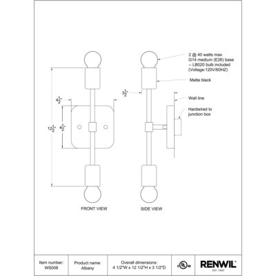 Albany I Wall Sconce WS008 WS008 4