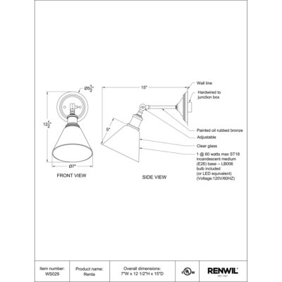 Renta Wall Sconce WS029 WS029 5