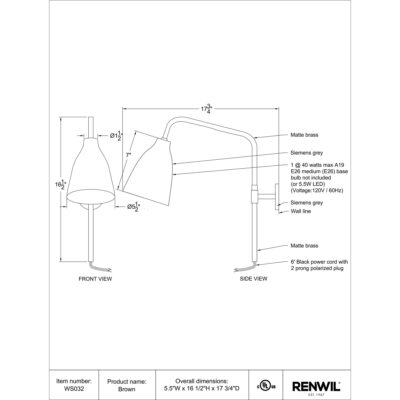 Browne Wall Sconce WS032 WS032 4