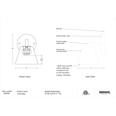 Turtle Bay Wall Sconce WS048 WS048 6