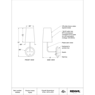 Hydra Wall Sconce WS052 WS052 5