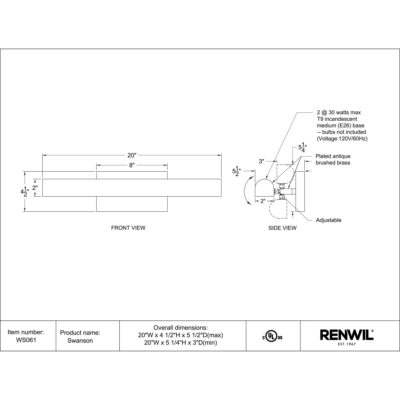 Swanson Wall Sconce WS061 WS061 5