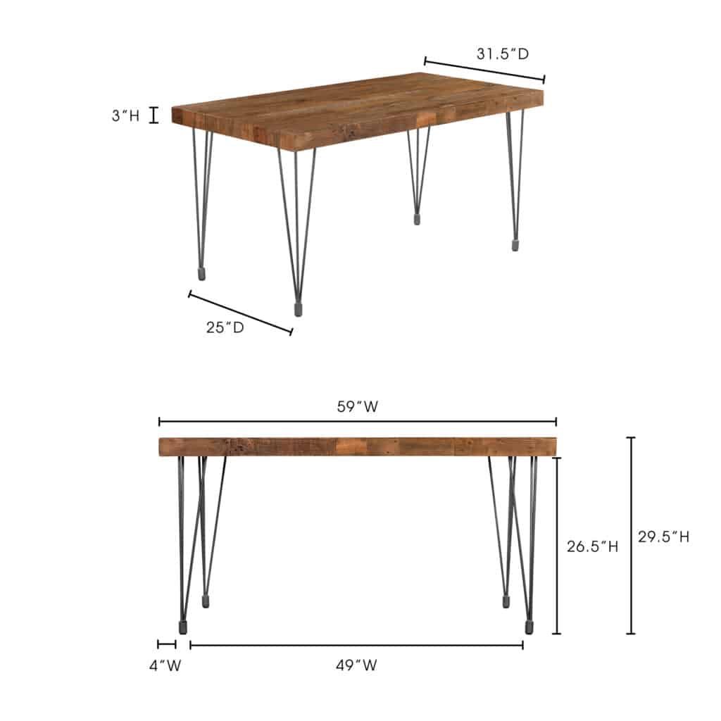 Boneta Dining Table Small Natural XA-1055-24 XA 1055 24 70