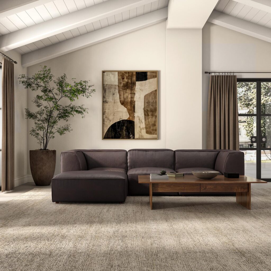 Form Ottoman Espresso Brown Leather - Image 5