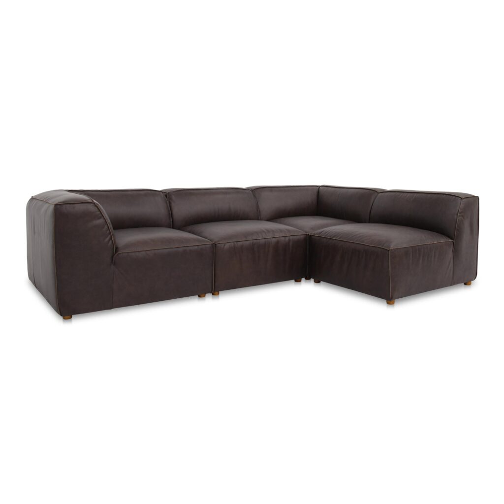 Form Signature Modular Sectional Espresso Brown Leather - Image 2