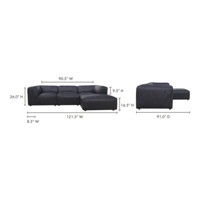 Form Lounge Modular Sectional Vantage Black Leather 19 Form Lounge Modular Sectional Vantage Black Leather XQ-1005-02 XQ 1005 02 70