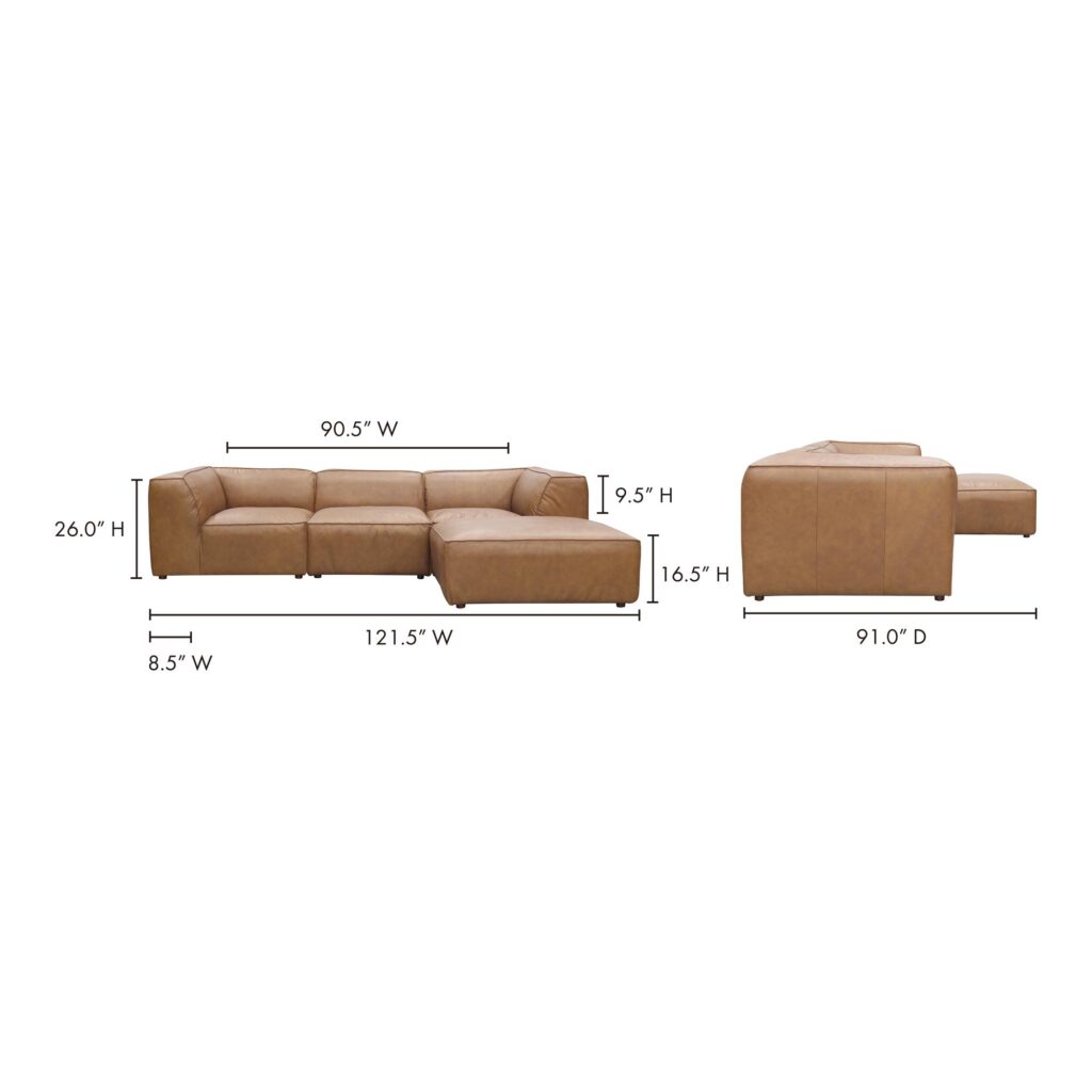 Form Lounge Modular Sectional Sonoran Tan Leather - Image 7