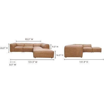 Form Dream Modular Sectional Sonoran Tan Leather XQ-1008-40 XQ 1008 40 70