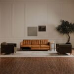 Bridgers Power Recliner Sofa Tan Leather XQ-1011-40 XQ 1011 40 01