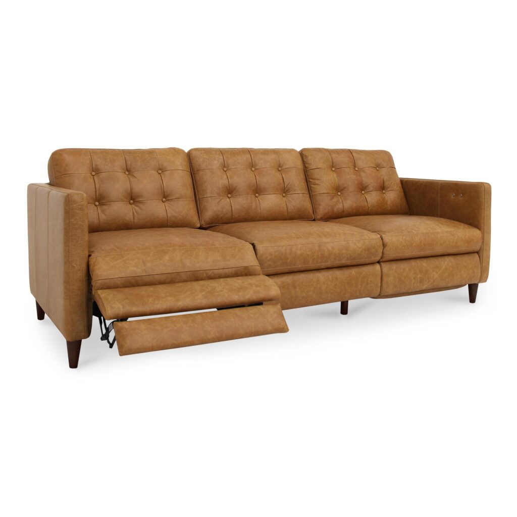 Bridgers Power Recliner Sofa Tan Leather - Image 2