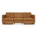 Bridgers Power Recliner Sofa Tan Leather XQ-1011-40 XQ 1011 40 Bridgers front open shadsilo